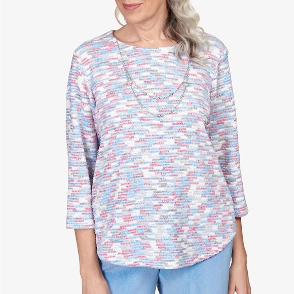 NWT Alfred Dunner Chenille Knit Space Dye Textured Top - Picture 1 of 9